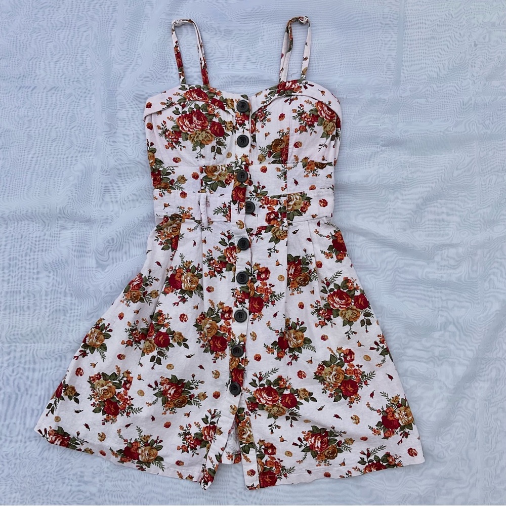 fall floral button up dress